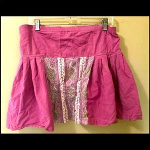 Pink Patchwork Short Hippy Skirt